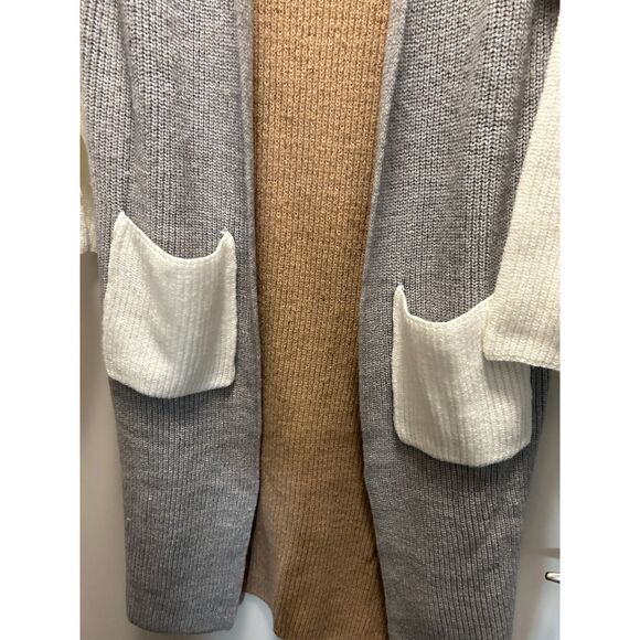 Elan Swimwear Kitson Cardigan Grey Color Block Size L - Picture 4 of 7